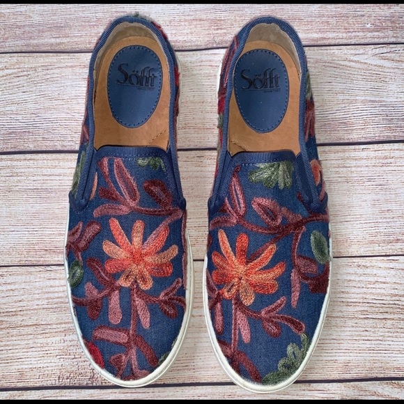 Sofft Denim Embroidered Shoes, Super Cute!🌸 - Picture 1 of 5